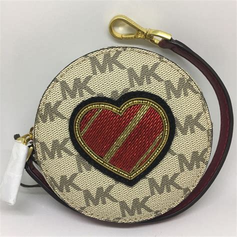 michael kors heart shaped coin purse|Michael Kors keychain coin purse.